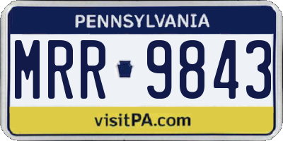 PA license plate MRR9843