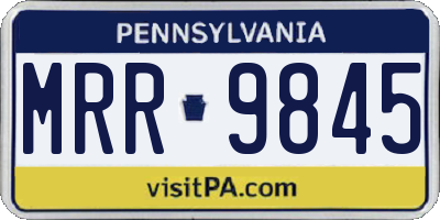 PA license plate MRR9845