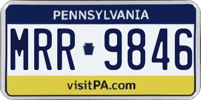 PA license plate MRR9846