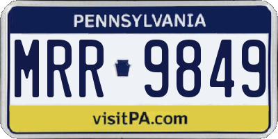 PA license plate MRR9849