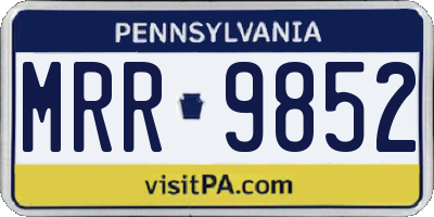 PA license plate MRR9852