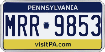 PA license plate MRR9853
