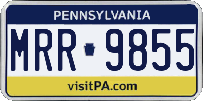 PA license plate MRR9855