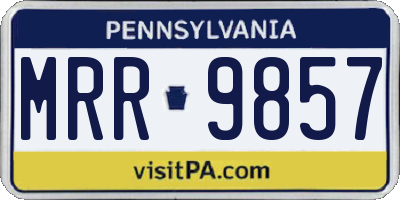 PA license plate MRR9857