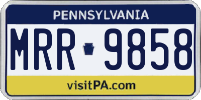 PA license plate MRR9858