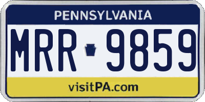 PA license plate MRR9859