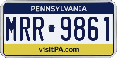 PA license plate MRR9861