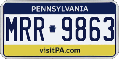 PA license plate MRR9863