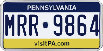 PA license plate MRR9864