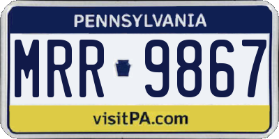 PA license plate MRR9867