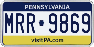 PA license plate MRR9869