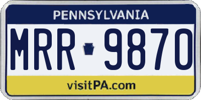 PA license plate MRR9870