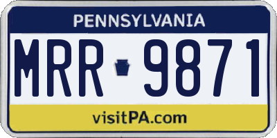 PA license plate MRR9871