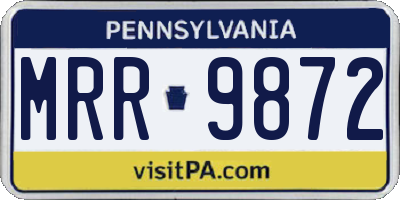PA license plate MRR9872