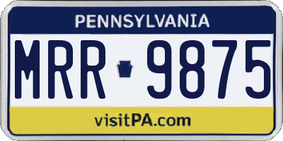 PA license plate MRR9875