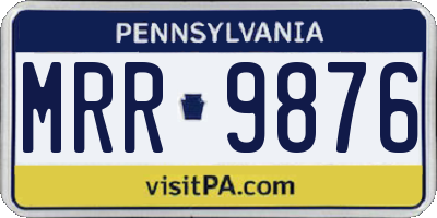 PA license plate MRR9876