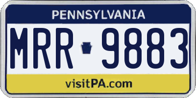 PA license plate MRR9883