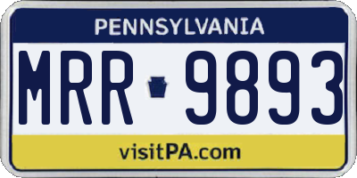 PA license plate MRR9893
