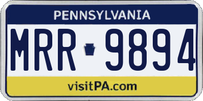 PA license plate MRR9894