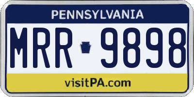 PA license plate MRR9898