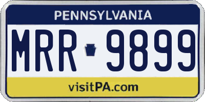 PA license plate MRR9899