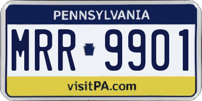 PA license plate MRR9901