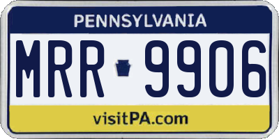 PA license plate MRR9906