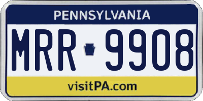 PA license plate MRR9908