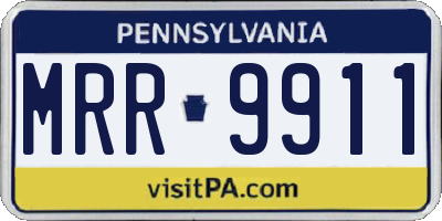PA license plate MRR9911