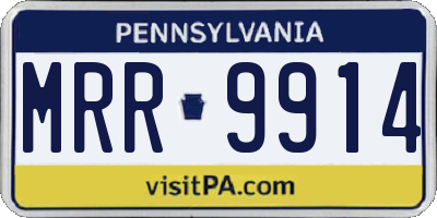 PA license plate MRR9914