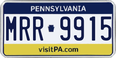 PA license plate MRR9915
