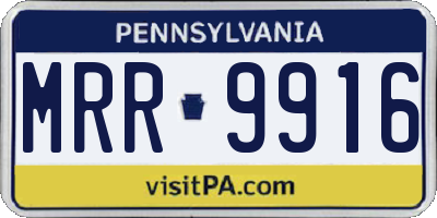 PA license plate MRR9916