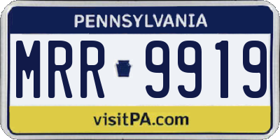 PA license plate MRR9919