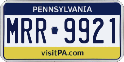 PA license plate MRR9921