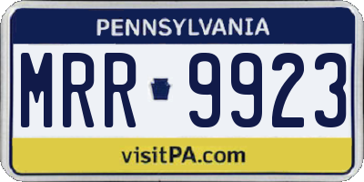 PA license plate MRR9923