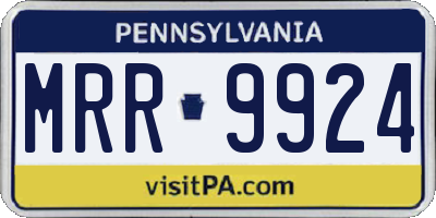 PA license plate MRR9924
