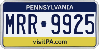 PA license plate MRR9925