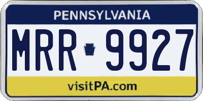 PA license plate MRR9927
