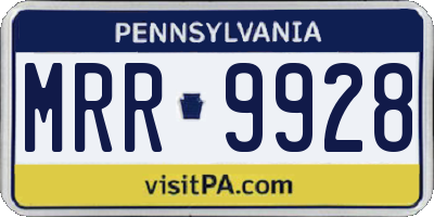 PA license plate MRR9928