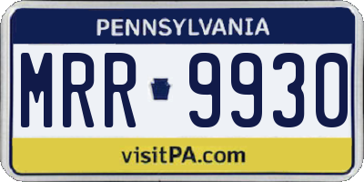 PA license plate MRR9930