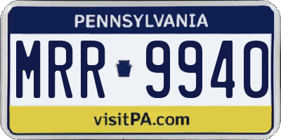 PA license plate MRR9940