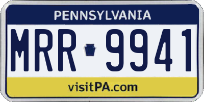 PA license plate MRR9941