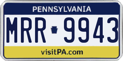 PA license plate MRR9943