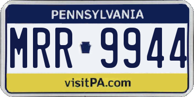 PA license plate MRR9944