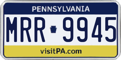 PA license plate MRR9945