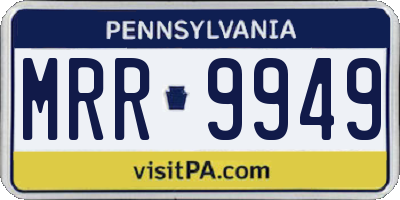 PA license plate MRR9949