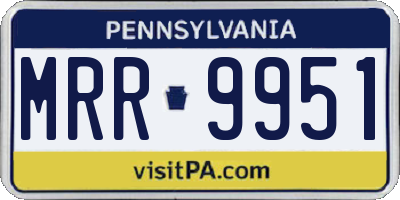PA license plate MRR9951