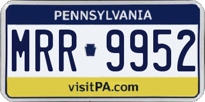 PA license plate MRR9952