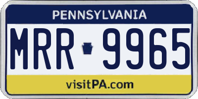 PA license plate MRR9965