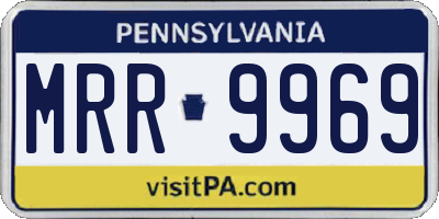 PA license plate MRR9969